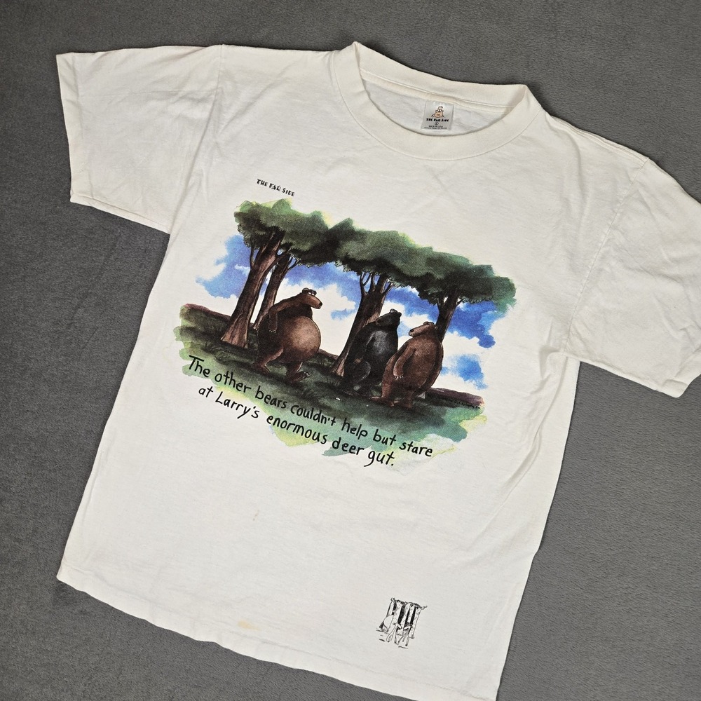 Vintage Far Side Shirt Mens Large 90s Comics Cartoons Deer Gut Single Stitch